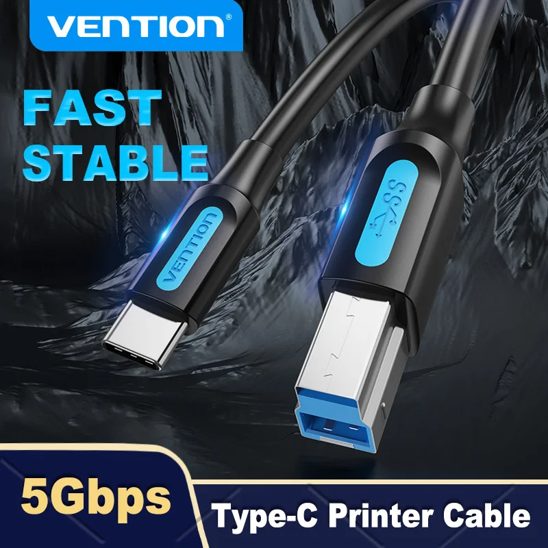 VENTION Kabel USB C do USB B 3.0 do drukarki typu B 2.0 High Speed do obudowy dysku twardego Epson MacBook Pro HP Dell Canon Przewód do drukarki