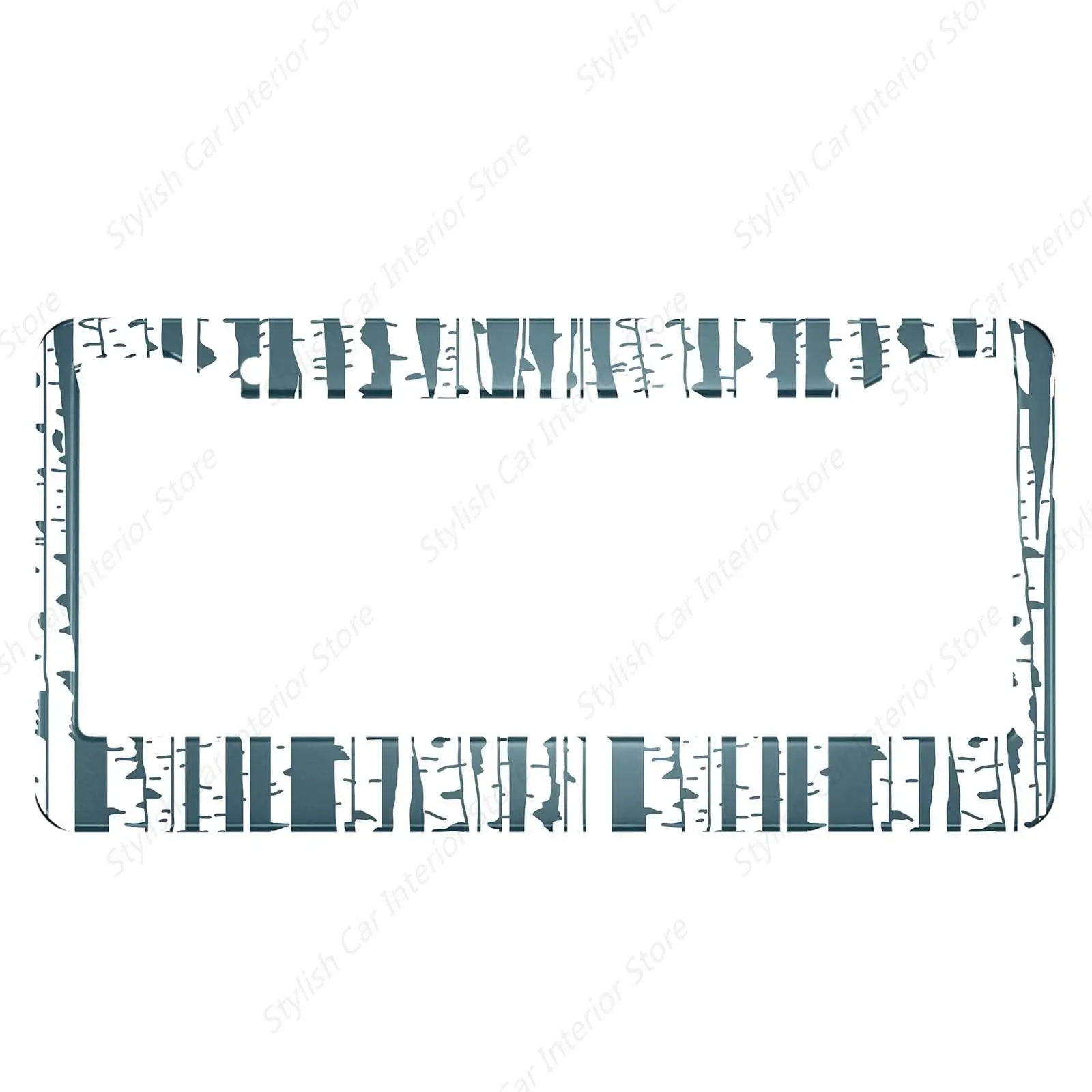 Birch Trees License Plate Frame Simple Doodle for You Design Metal License Plate Cover Front Plates Frames Car Tag Frame