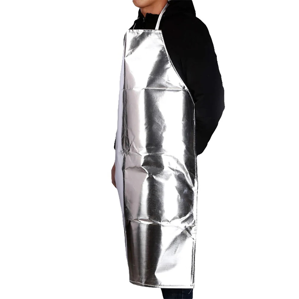 مريلة عازلة للحرارة مقاومة للحريق من رقائق الألومنيوم شديدة التحمل ومقاومة للزيت وتغطية كاملة بدلة حماية من الأعمال الخشبية المعدنية #6