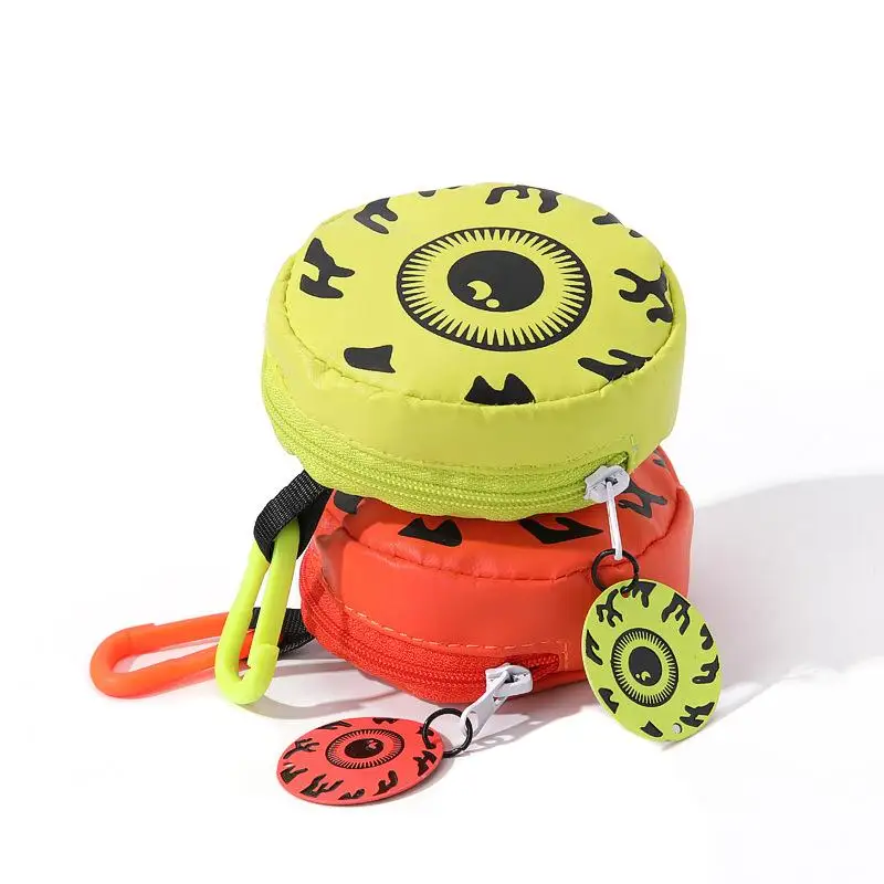 Funny Cartoon Big Eyed Monster Universal Coin Purse Key Chain Earphone Storage Hanging Pendant