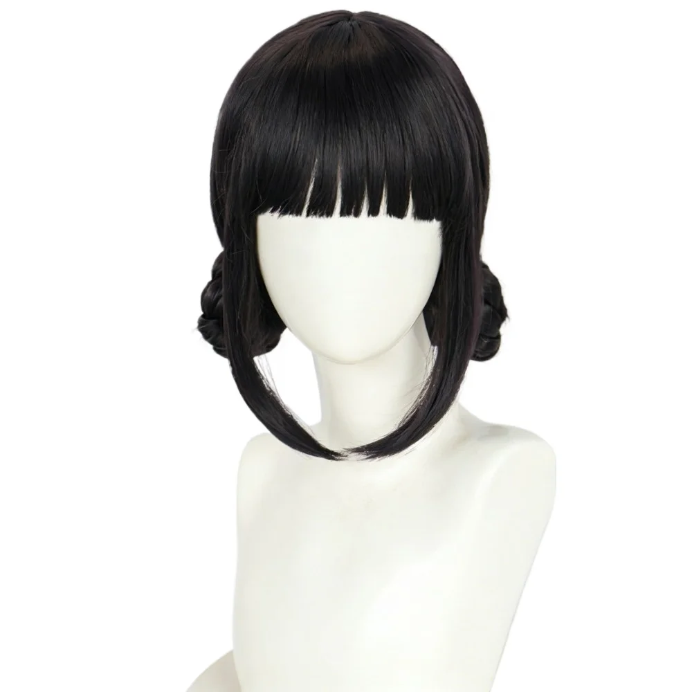 Kpop コスプレウィッグ、女の子に適しています、アニメスタイル、紫と黒のロングヘア、合成織りウィッグ、コスチューム小道具