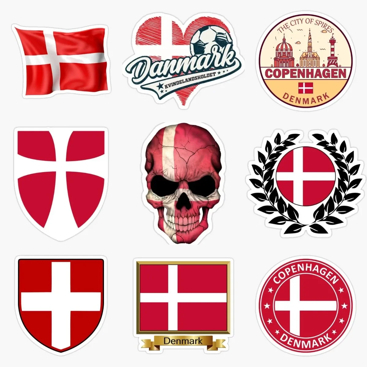 

DK Denmark Flag Emblem PVC Stickers for Decorate Car Wall Room Laptop Truck Bicycle Table Off-road Motorcycle Decal Accessories