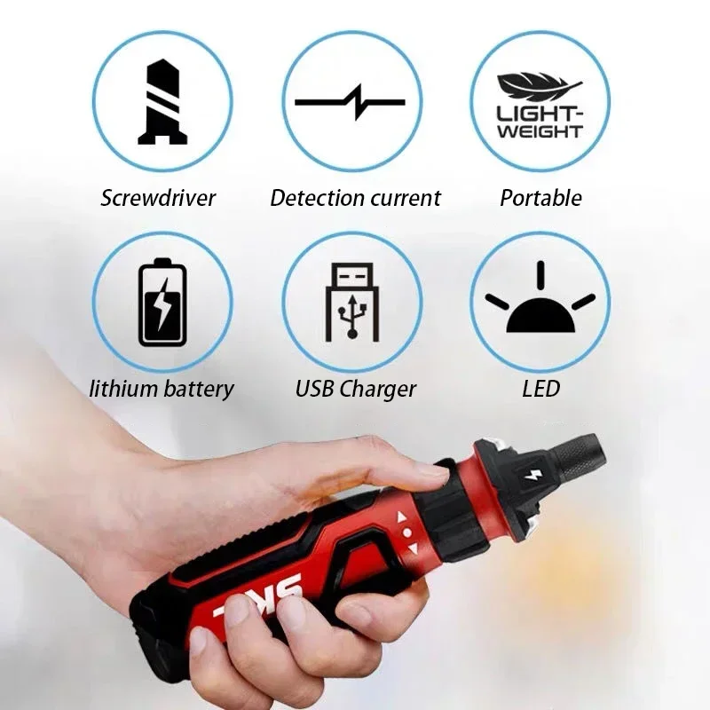 Skil Cordless Electric Screwdriver Handhold USB-Type C Rechargeable Repair Tool with Drill Bits Set