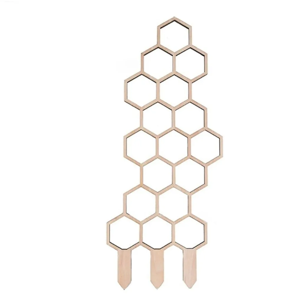 Wooden Garden Plant Trellis Hollow Out Flowers Vine Plant Support Rack Climbing Stand Geometric Plant Trellis Frame