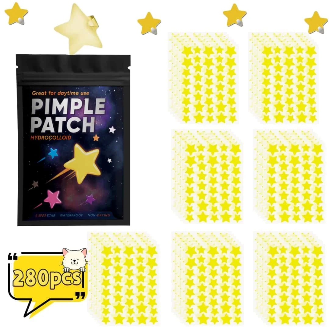 280pcs Hydrocolloid acne patches, round acne patches, star-shaped acne patches, birthday gifts, Valentine's Day gifts