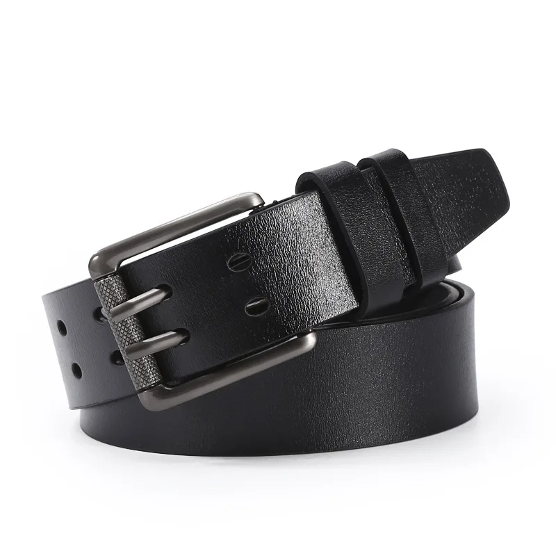 Nieuwe Mannen Dubbele Rij Naald Gesp Riem Vintage Toevallige Riemen Voor Mannen Luxe Designer Riem