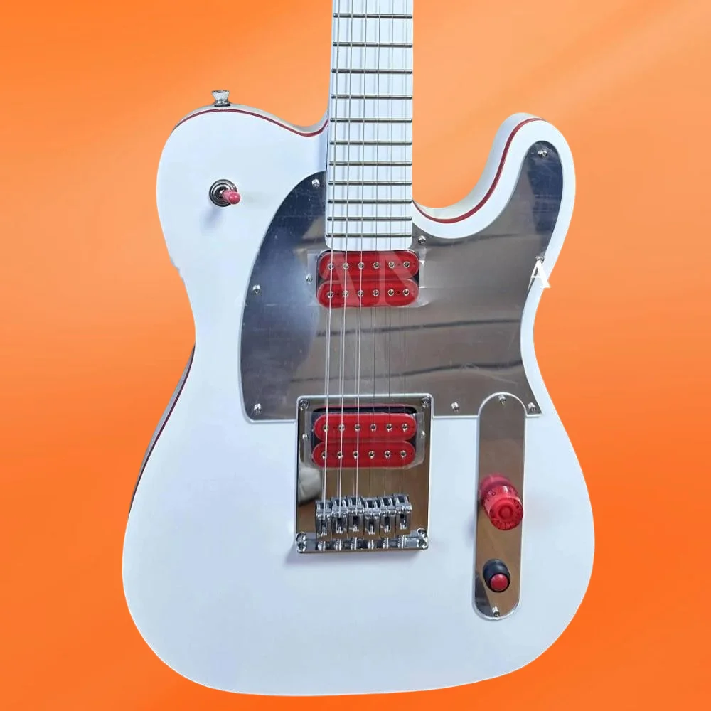 

2026 hot new Custom 5 Signature Ghost Guitar White H-H Pickups Red Knob
