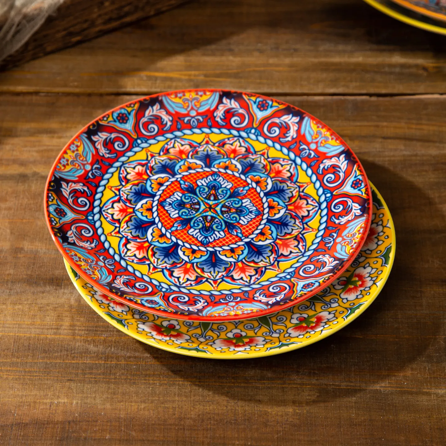 Retro Ceramic Steak Plates Shallow Plates Plat Plates For Western Cuisine Round Plates For Pasta Serving Plates For Dishes.