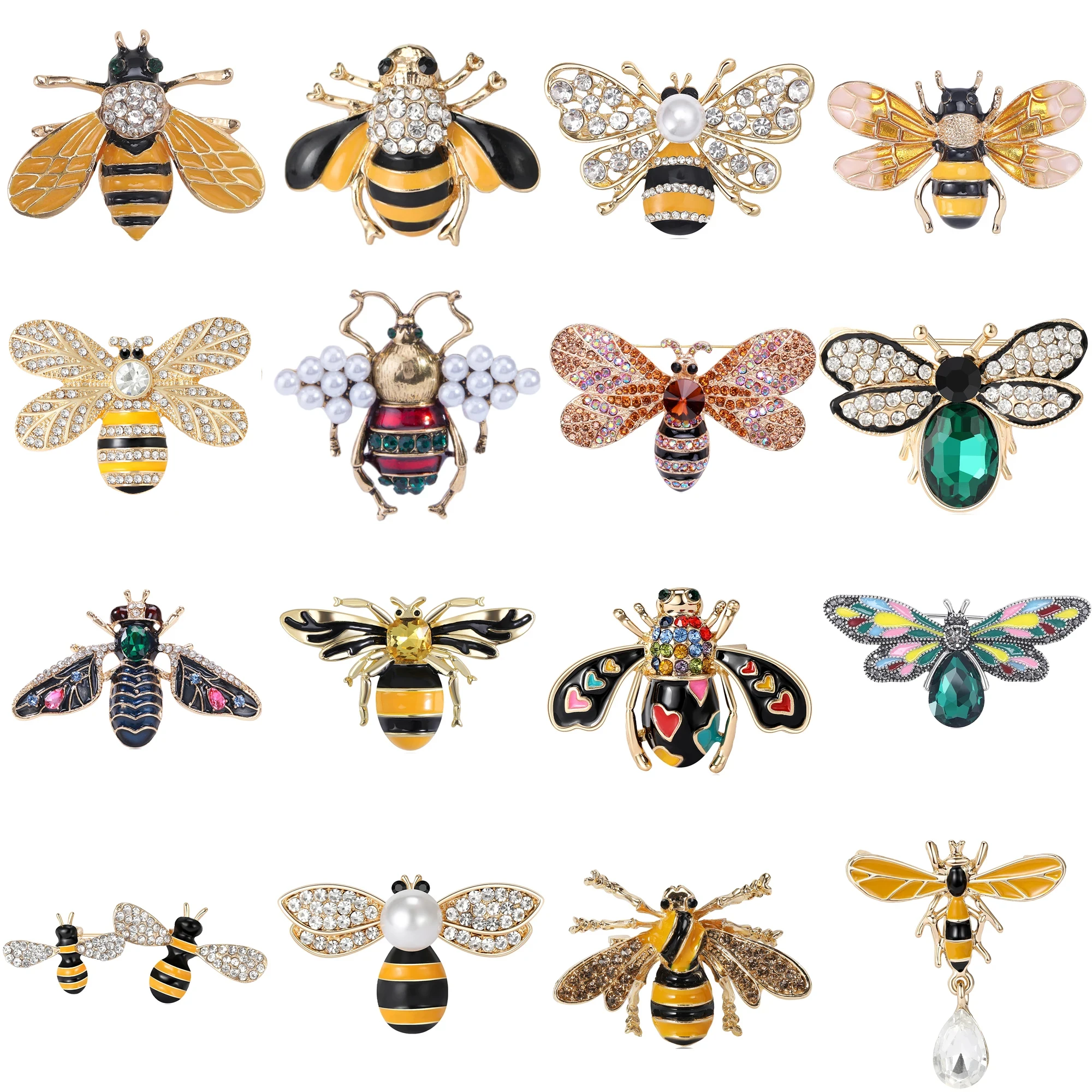 Enamel Bee Brooches for Women Unisex Trendy bees Insect Pin Office Party Friend Gifts Accessories