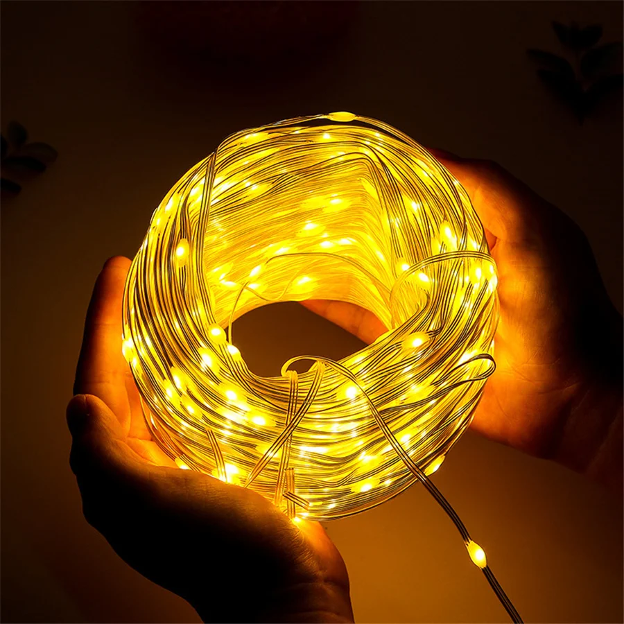 2024 New Year Decoration Christmas String Lights Outdoor 10M 20M 50M 100M 8 Modes Fairy Garden Lights for Party Wedding Garland