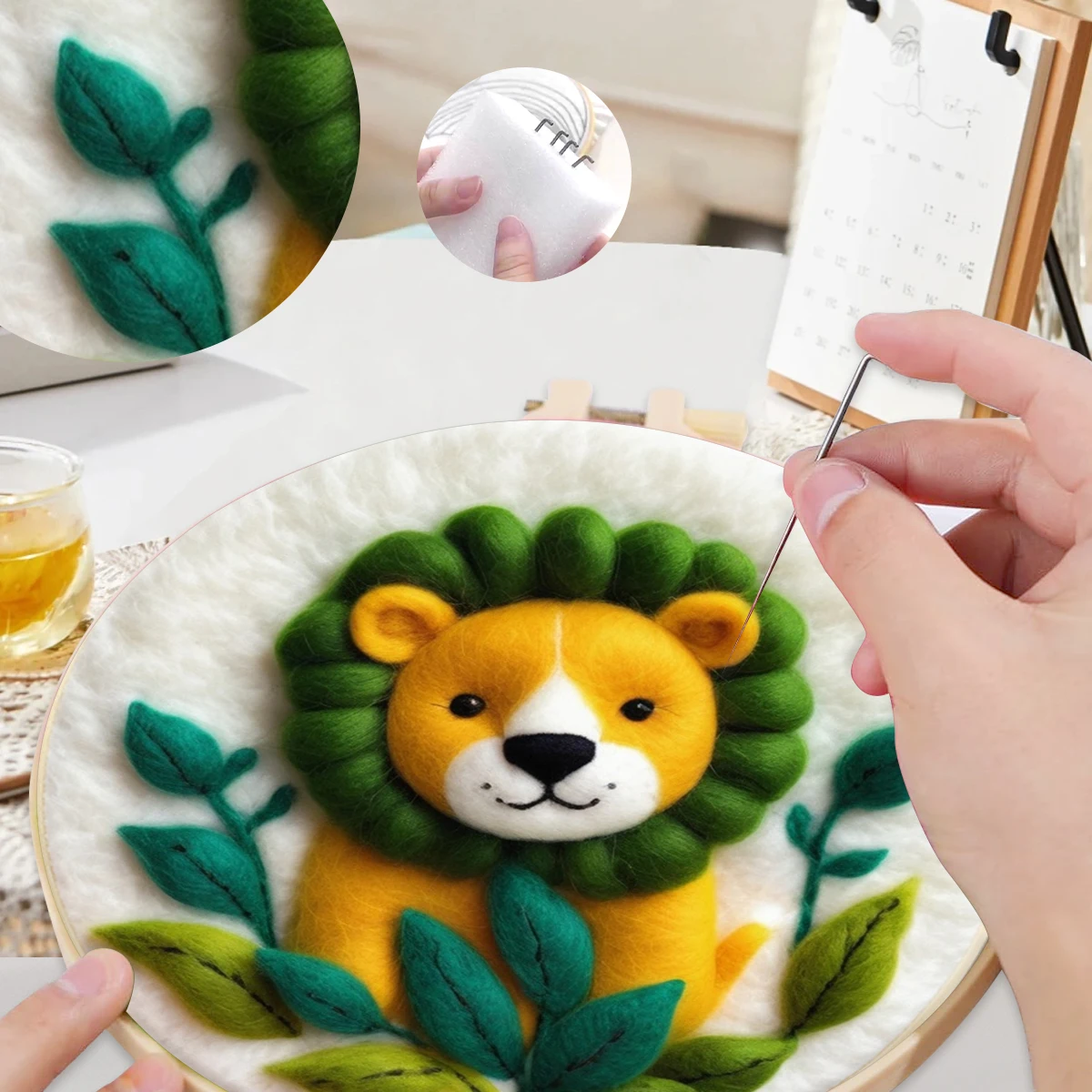 

SDOYUNO Wool Felt Painting Landscape Wool Fleece For Felting Diy Set Craft Supplies Sewing Wool For Knitting Kit Home Decoration