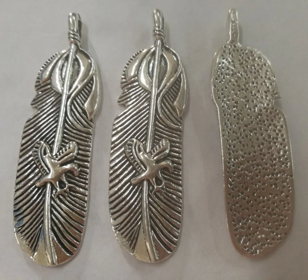 

5pcs 56*15mm Dark Silver Color Eagle on The Feather Design Charms EF2676 Charms for Jewelry Making