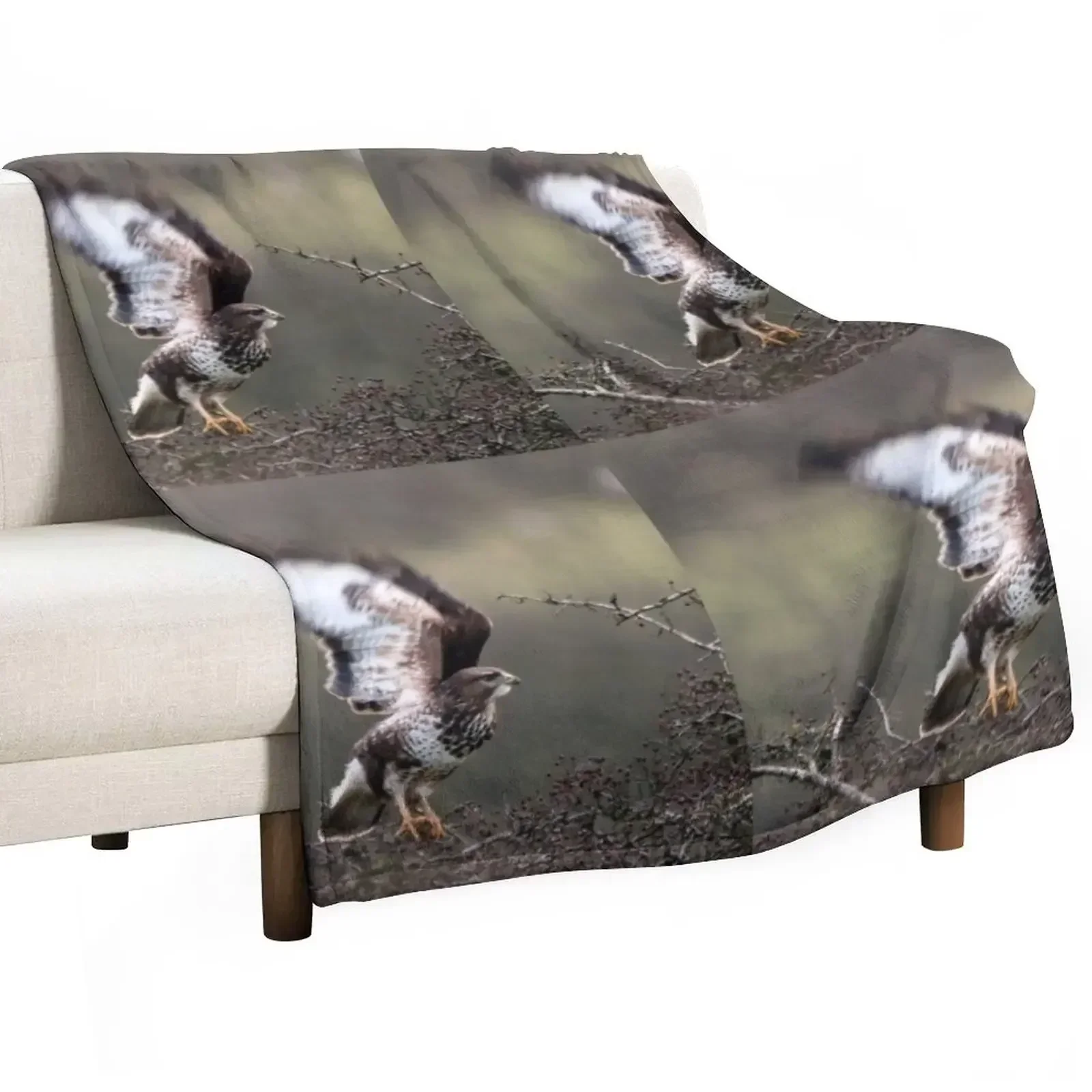 buzzard ready to take off Throw Blanket Shaggy Baby Luxury Throw Blankets