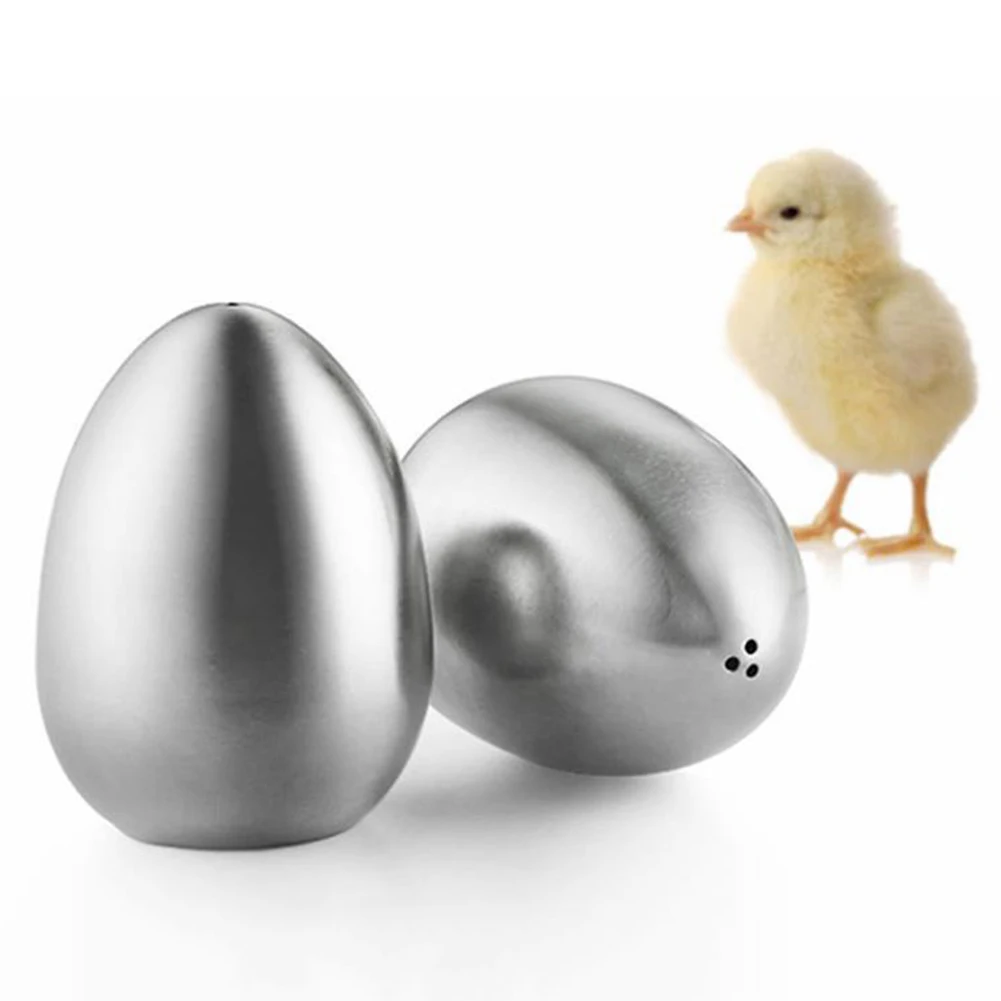 1/3Holes Egg Shape Castor Spice Jar Pepper Salt Shaker Portable Stainless Steel Barbecue Picnic Tools With Dustproof Plug