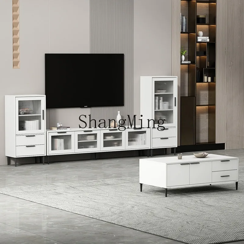 

ZHB modern simple coffee table TV cabinet combination living room fashionable and Changhong glass 1.5 meters floor cabinet