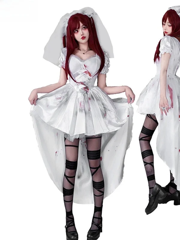 

Gothic loween Costume Adult Witch Tailcoat Bride Dr Ele Women's Faion Stage Performance Traditional Hanfu