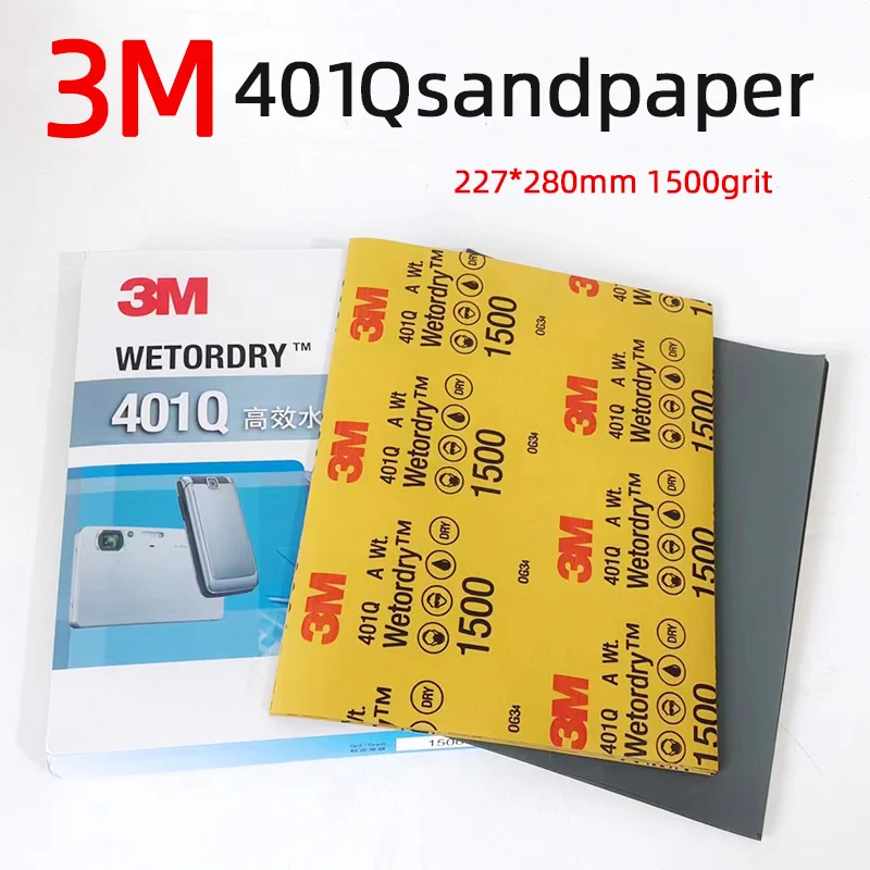 

3M401Q Beauty Sandpaper 1500 Mesh 227x280mm Auto Polishing Water Sandpaper Finish Fine Polished Sandpaper Sheet