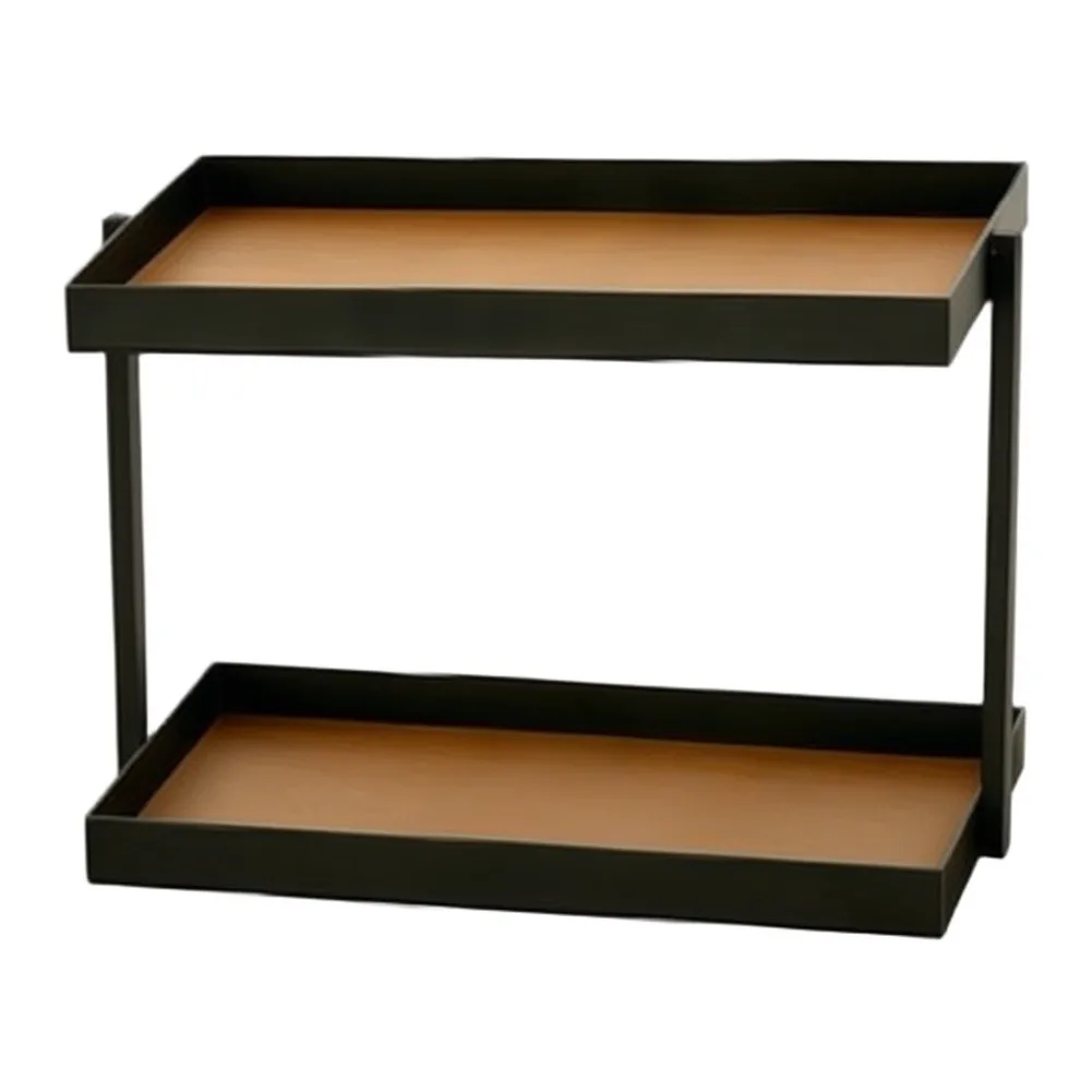 For Daily Makeup Routine 2-tier Countertop Organizer for Desktop Storage Stand Two-layer Open Design Sturdy Metal Frame