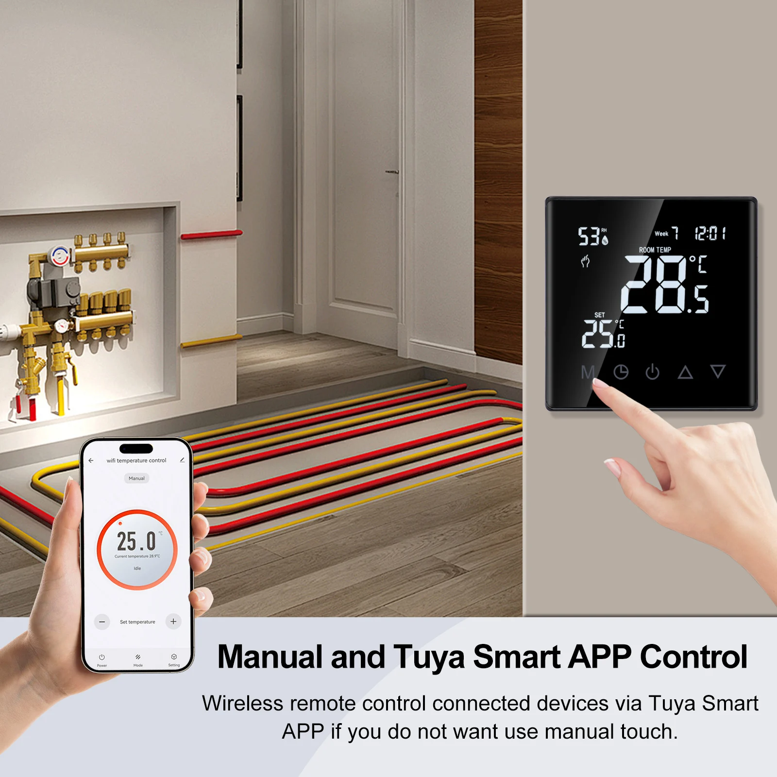 Bingoelec Tuya WiFi Smart Thermostat LCD Display Touch Screen For Floor Heating Electric/Water Gas Boiler Remote Control Alice