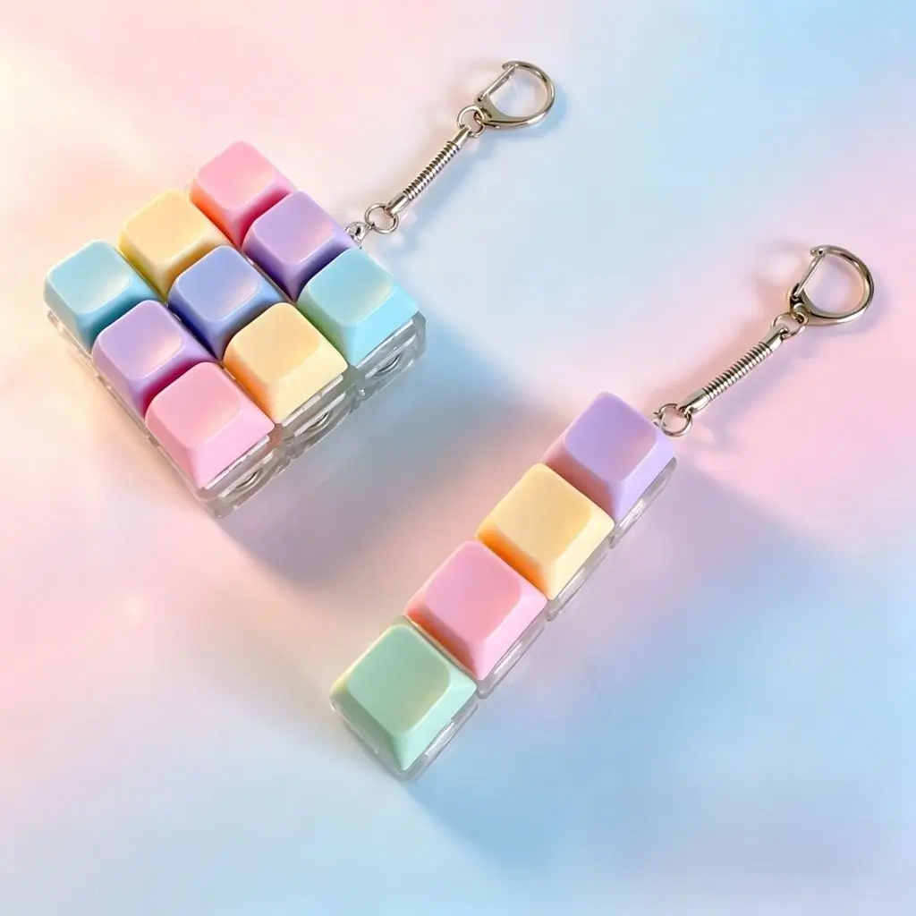 Decompression Keyboard Key Toy Anti Stress Finger Keychain ﻿Game Button Pinch Tester Office Desk Accessory Decompression