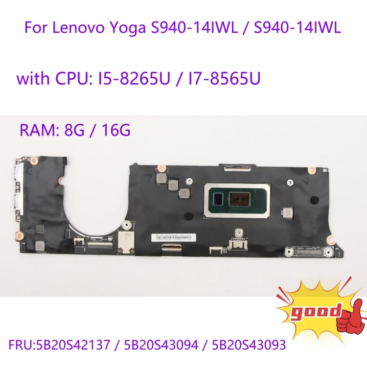 

For Lenovo ideapad Yoga S940-14IWL / S940-14IWL laptop motherboard with CPU I5-8265U / I7-8565U RAM: 8G / 16G 100% test work