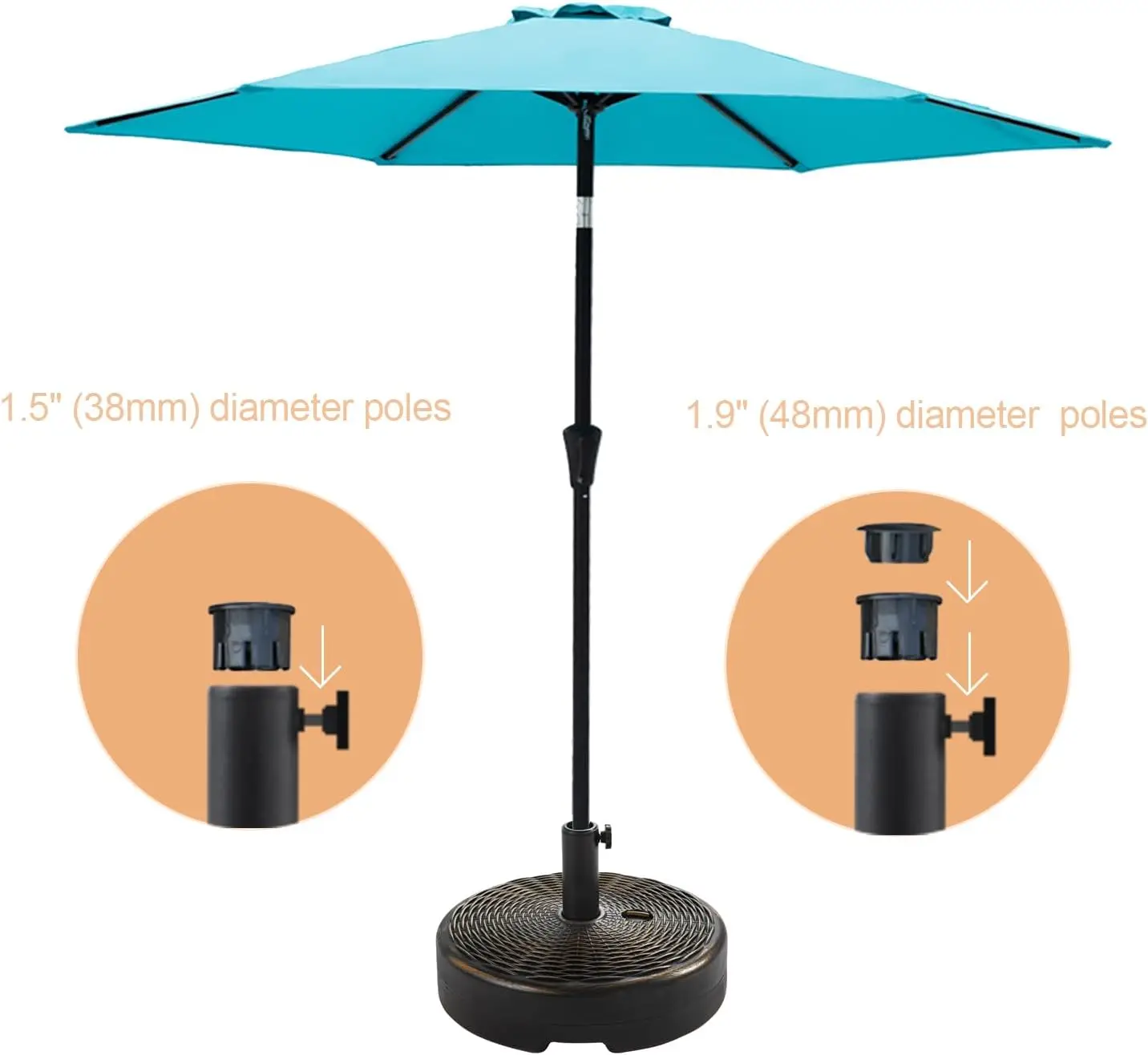 

70 Lb Heavy Duty Water Fillable Base Stand for Patio Outdoor Table Umbrella Bronze 17.91 X 17.91 X 11.81 Inches