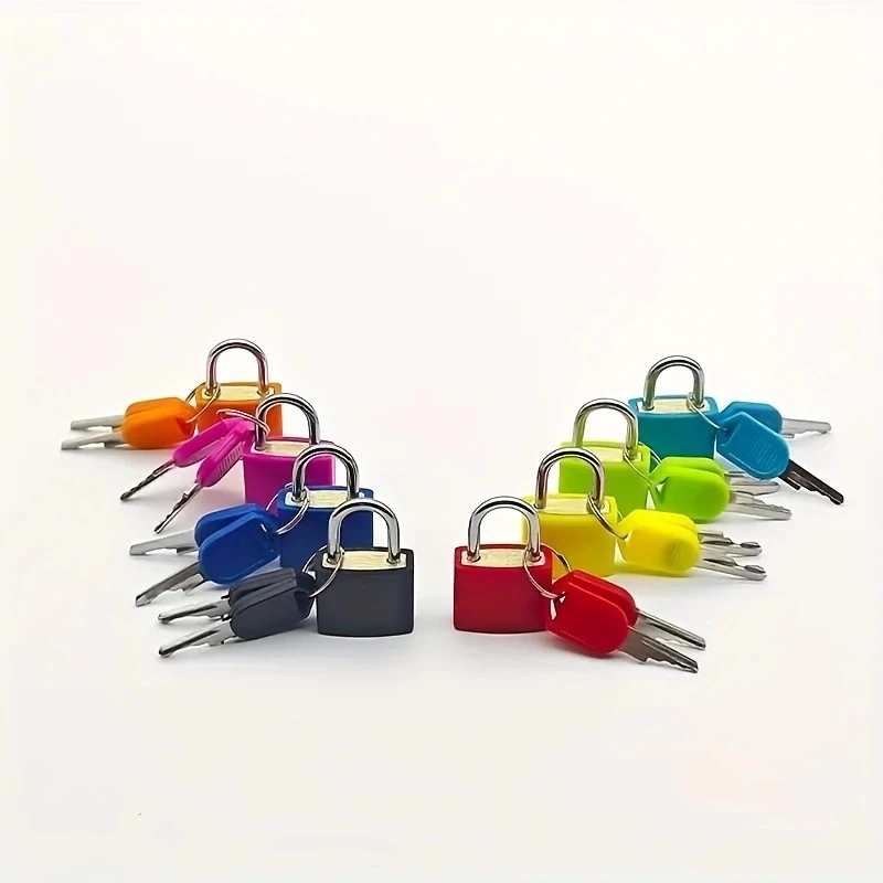 8pcs Portable Small Color Plastic Lock Luggage Padlock Case, 23MMColor Lock Head Plastic Lock, Zinc Alloy Luggage Bag Plastic Lo