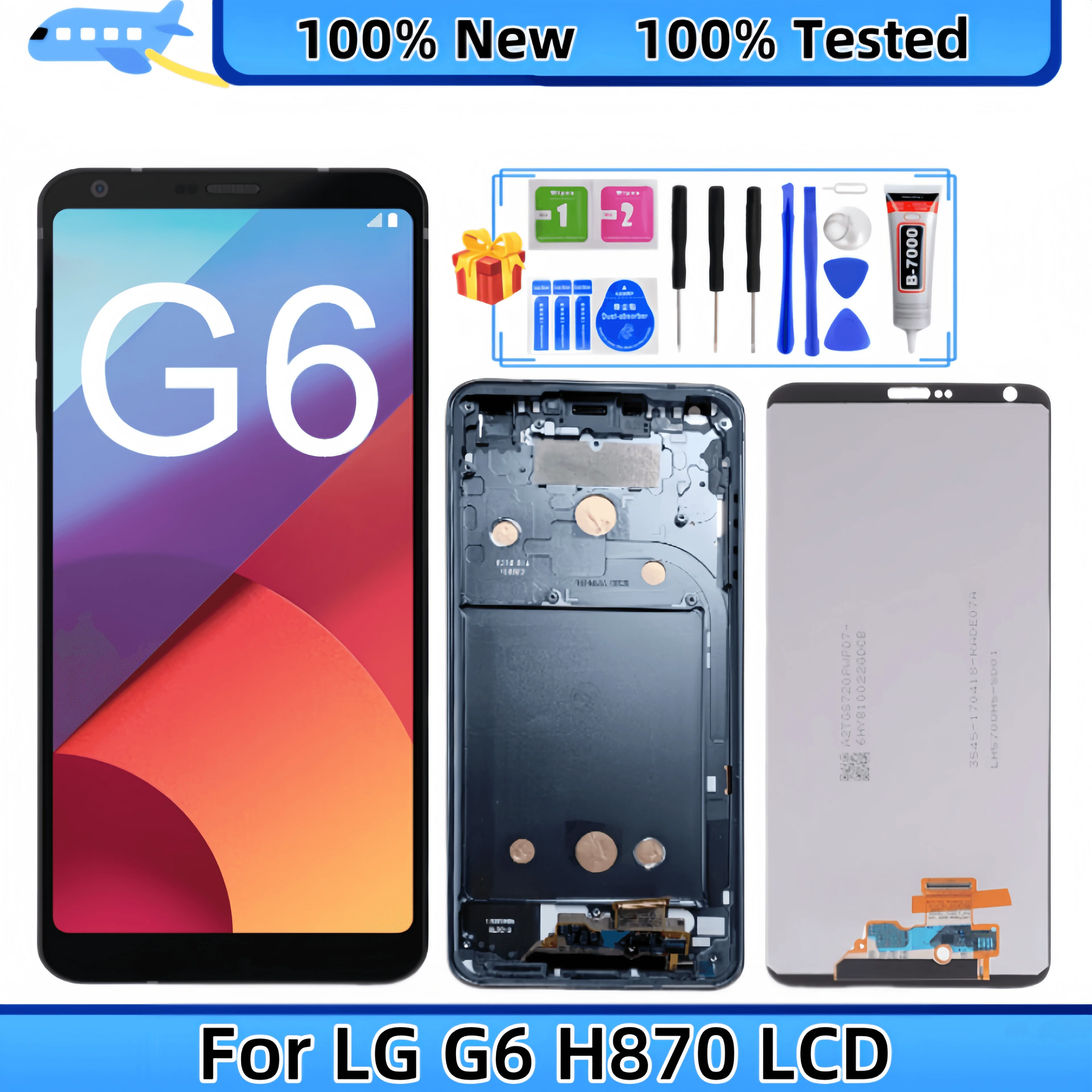 

LCD Display Touch Screen Digitizer Assembly Replacement, Fit for LG G6, H870, H870DS, H872, LS993, LS993, VS998, US997