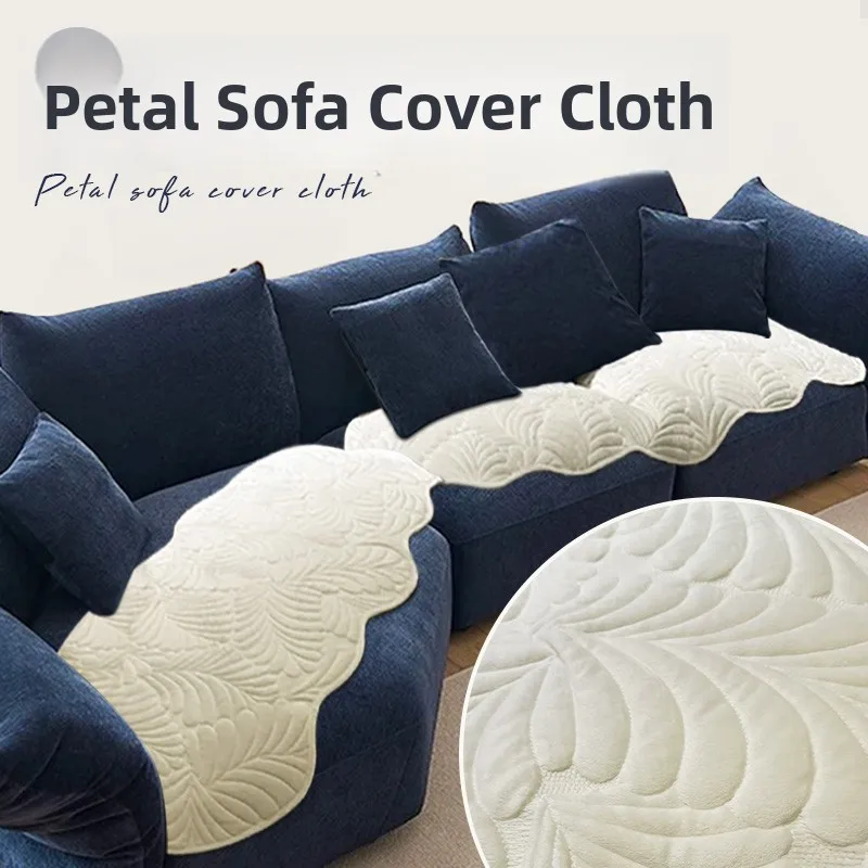 

Full-Coverage Non-Slip Sofa Cover Petal Shaped Versatile All-Season Dustproof Protector for Irregularly Shaped Cushions