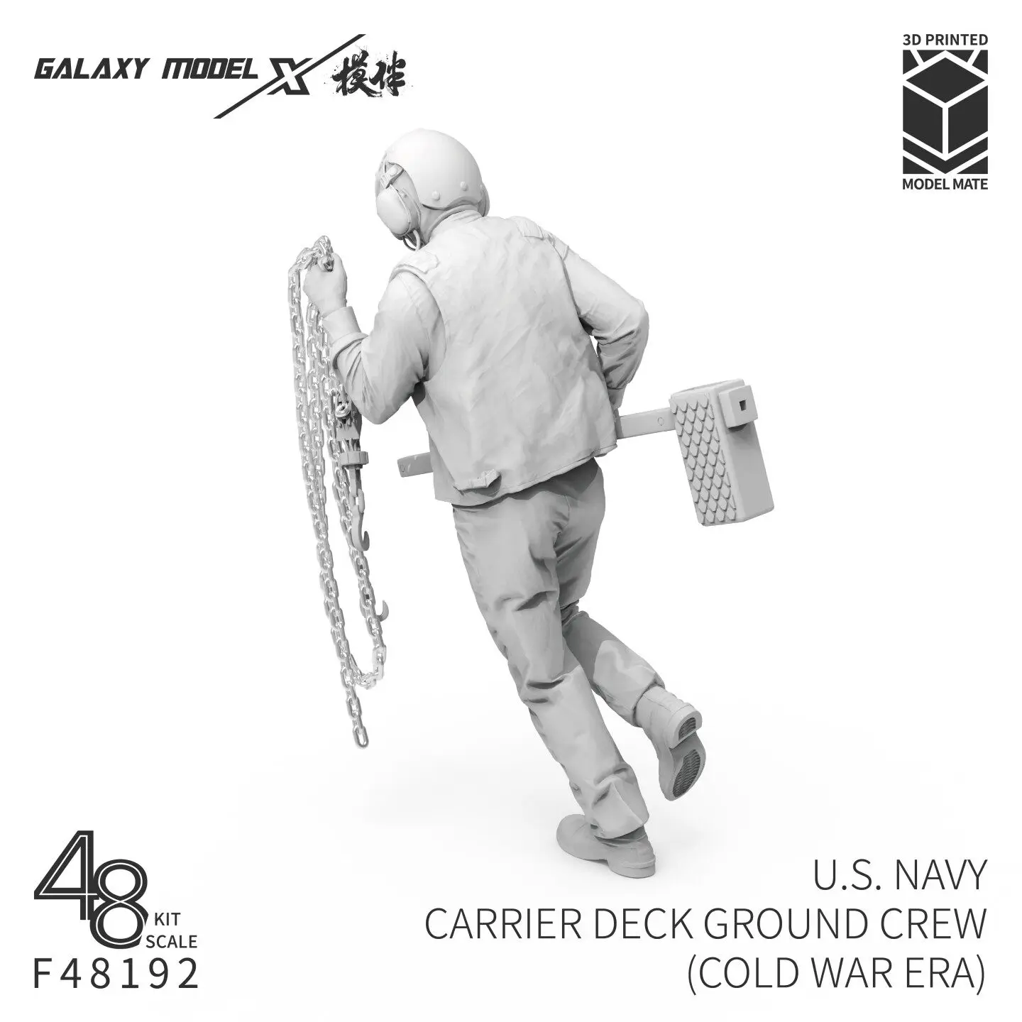 Galaxy 1/48 US Navy Carrier Deck Ground Crew 3D Printed Resin Figure Unpainted for Cold War Era Model Scene Building Hobby Craft