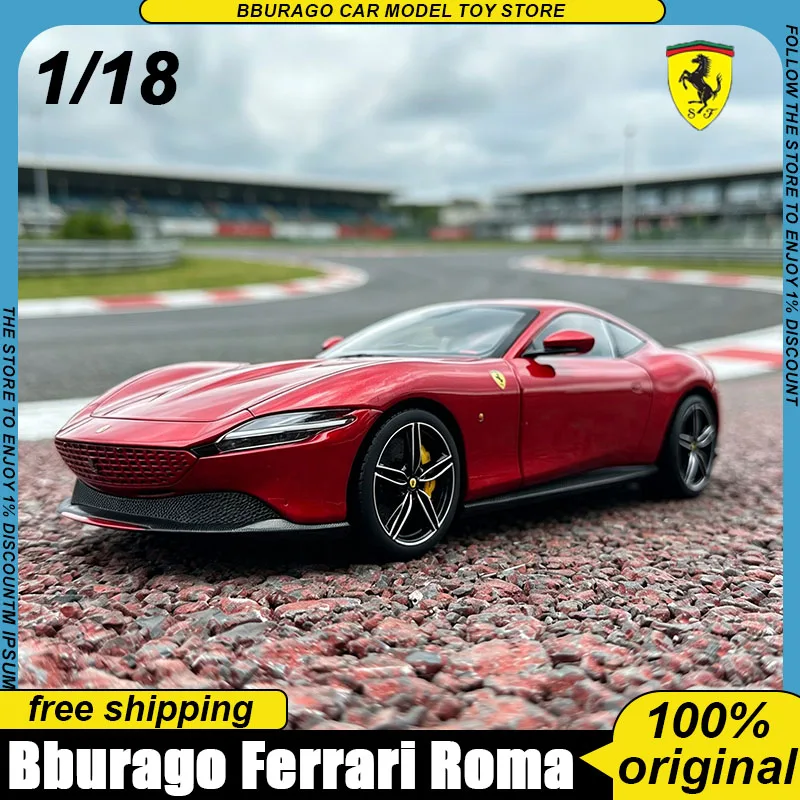 

New In Stock Bburago 1:18 Diecast Ferrari Roma Cilindri Replica High Detailed Alloy Model For Car Collectors And Enthusiasts Toy