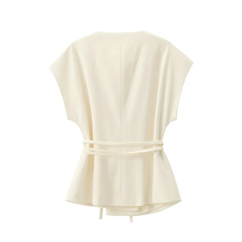 Chique ontwerp dames vest en broek bijpassende 2-delige sets high-end blazer vest en broek sets Franse eenvoudige zomerkleding