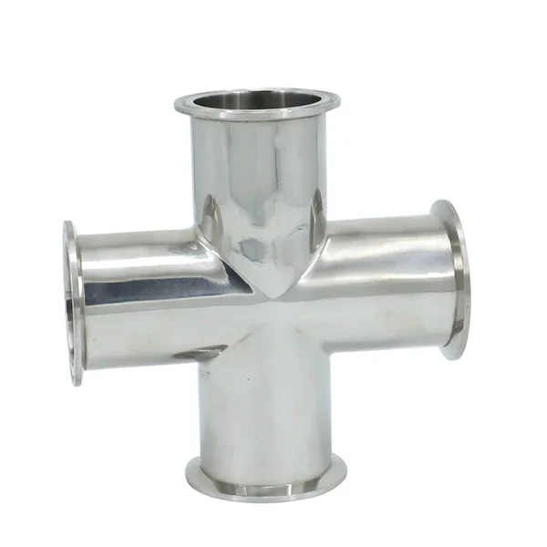 1-1/2inch 38.1mm TC50.5 Sanitary Stainless Steel Pipe Fittings SS304 SS316L Tri Clamped Equal Cross Manual Power for Water Media