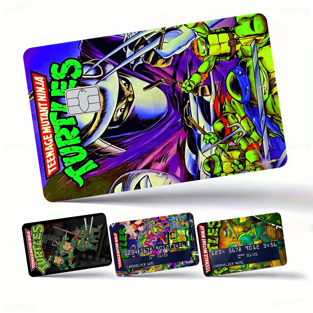 Film N-Ninja T-TMNT T-Turtles Anime Cartoon Bear Skin Sticker Film Tape Case For Big Credit Debit Card Front Side