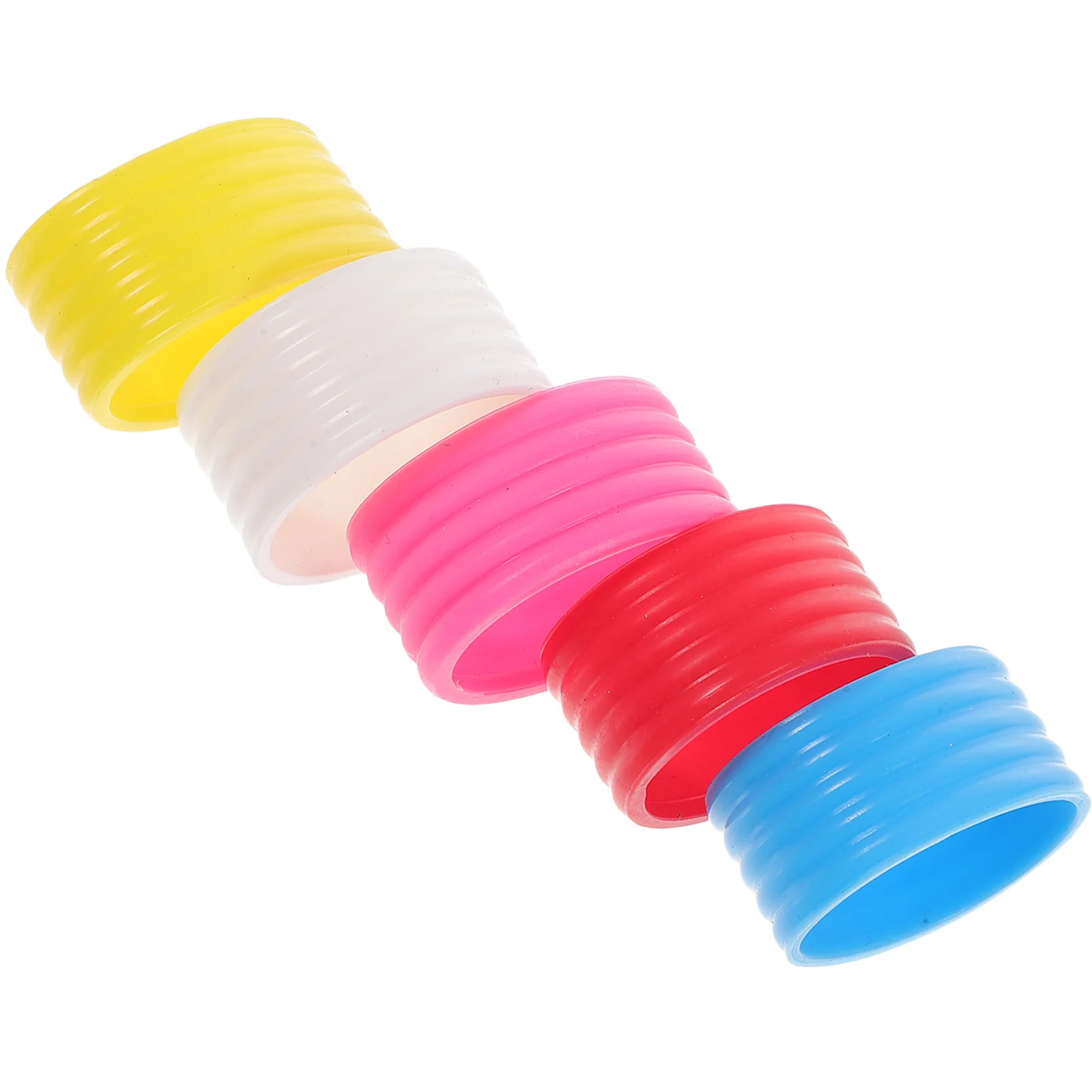 5Pcs Silicone Racket Grip Bands Absorbent Sweat Durable Overgrip Tape for Tennis Squash Badminton Pickleball Racket Use