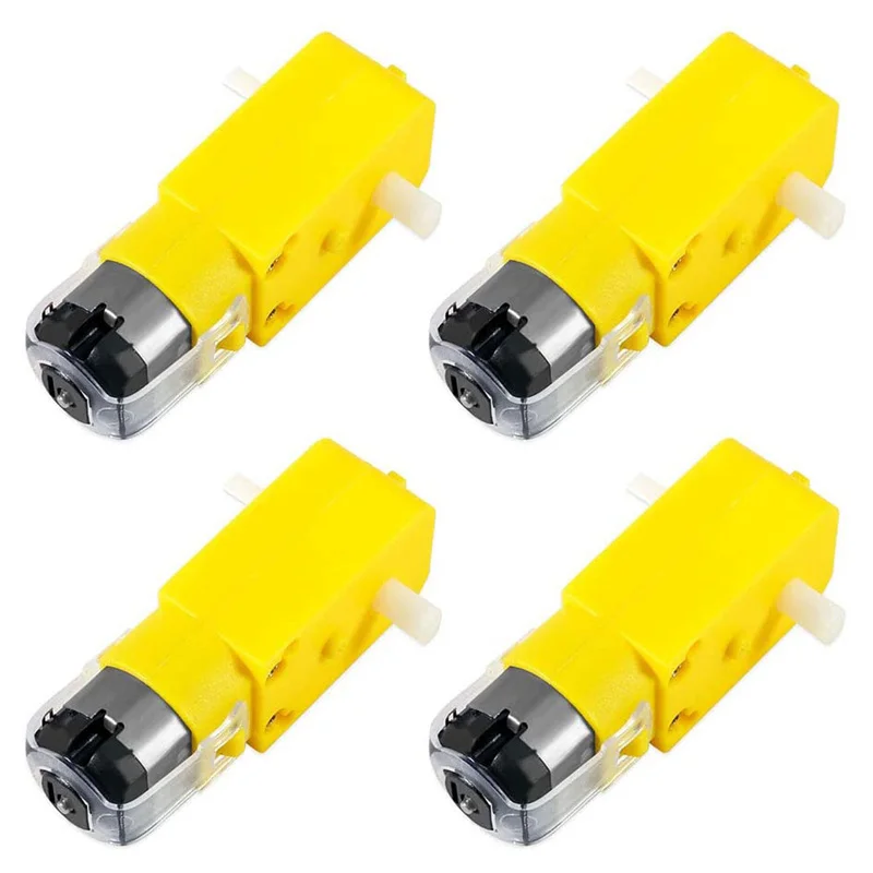 4PCS DC Electric Motor with TT Motor Tire Wheel 3-6V Dual Shaft Gear Motor TT Magnetic Gearbox Engine For Arduino Smart Car