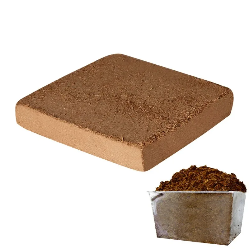 1 pezzo di mattone organico compresso Coco Coir Brick 10x10 cm Fibra di cocco Organico Terreno Pianta Media per la crescita Supporta la crescita delle piante