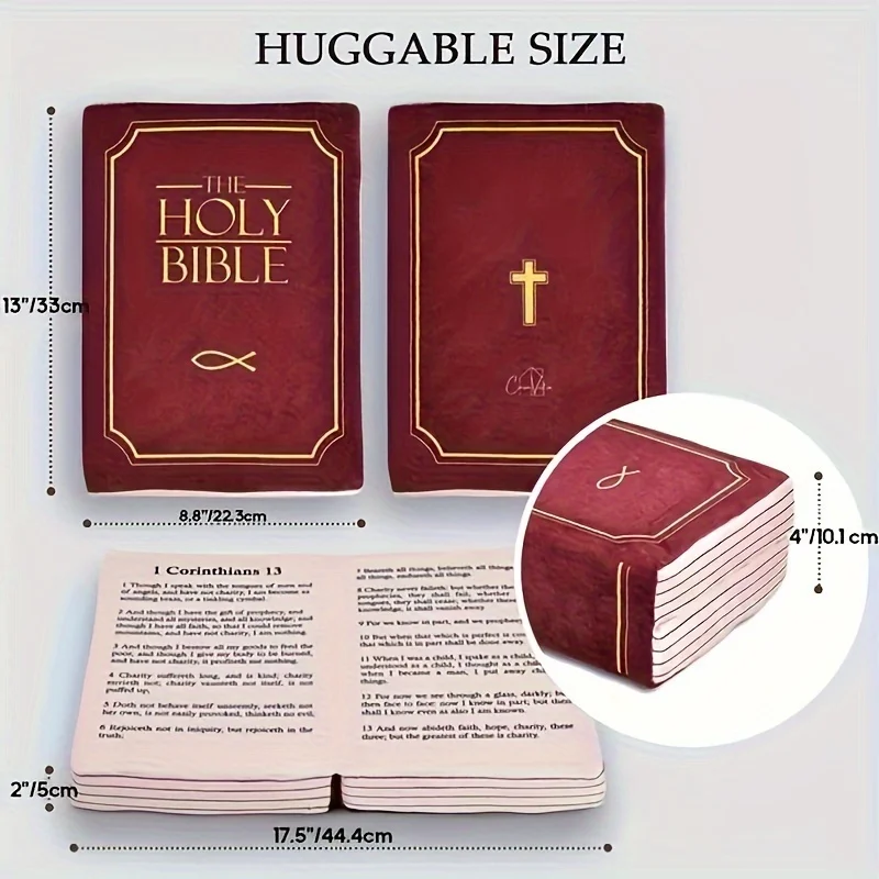 [ High Rating ] 1 Corinthians Chapter 13 Inspiration Can Open Bible Style Pillow -5-Color Soft Plush Cushion, Suitable For Four