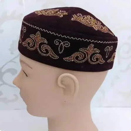 Kazakh Hat Xinjiang Embroidered Hat Uyghur Handmade Cross Embroidered Hat