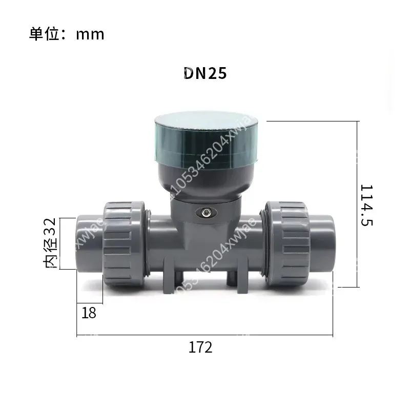 Digital Water Flow Meter Large Pipe Diameter RS485 Sensor For Liquid Pipeline PVC Acid Alkali Resistant