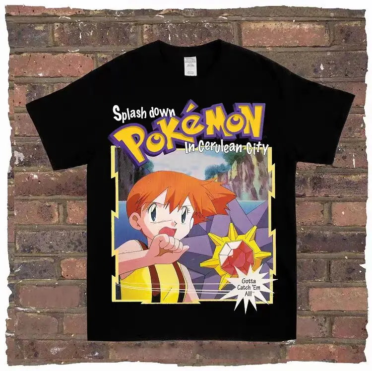 Kaus Pokemon 2025 Atasan Katun Lengan Pendek Harajuku Anime Jepang Keren Hip Hop Kaus Uniseks Kasual Antik Pakaian Jalanan