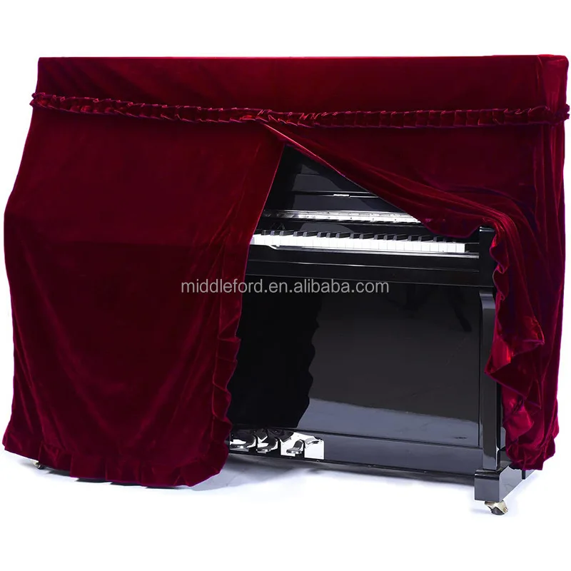 Velvet Upright Piano Dust Cover Vertical Piano Dust Proof Cover