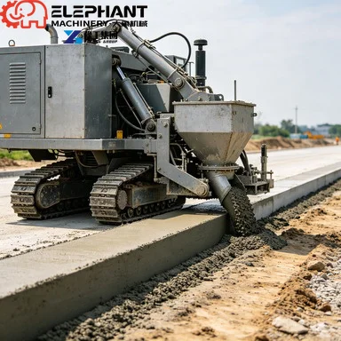 New Yugong Road Border & Concrete Curb Slipform Machine-Construction High Efficiency 65HP Motor 10m/min Production Capacity