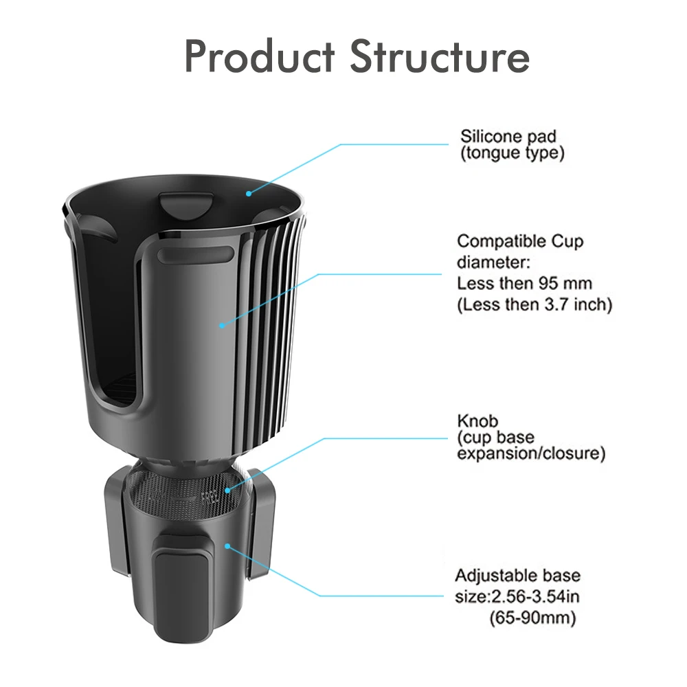 Car Cup Holder Expander Water Bottle Car Holder for Beverage Bottles Cup Station Car Cup Holder Extender Adjustable All Purpose