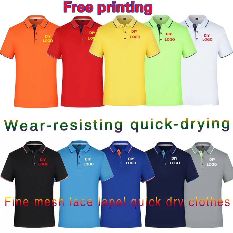 Quick Dry Clothes Polo Shirt Enterprise Custom Tooling Lapel Short-sleeve T-shirt Advertising Shirt Embroidery logo Work Clothes