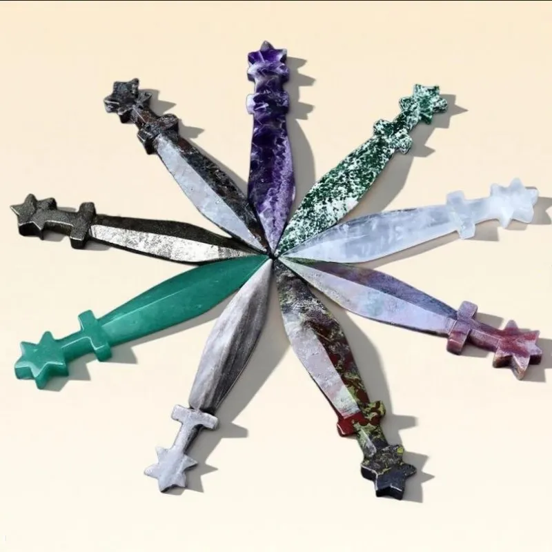 

Natural Crystal Carved Witch's Knife Healing Crystal Gift for Rituals Unique Home Decor & Garden Item