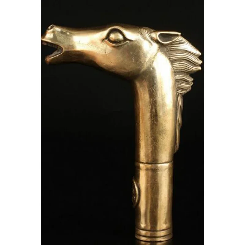 Brass VINTAGE SUPERB COLLECTION OLD COPPER VIVID HORSE HEAD STATUE CANE HANDLE