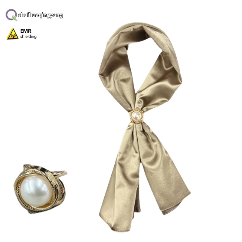 Electromagnetic radiation protection 100% silver fiber scarf High-speed rail, New energy vehicles EMF shielding silk scarf