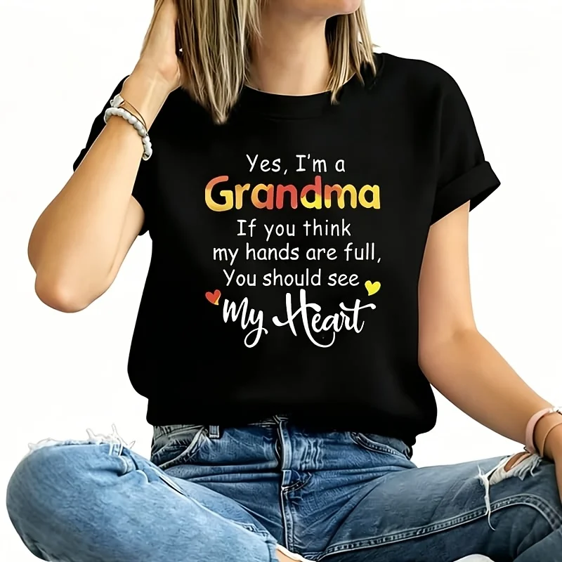 Yes, I'M a Grandma Women's Plus Size T-Shirt 100% Cotton 220g