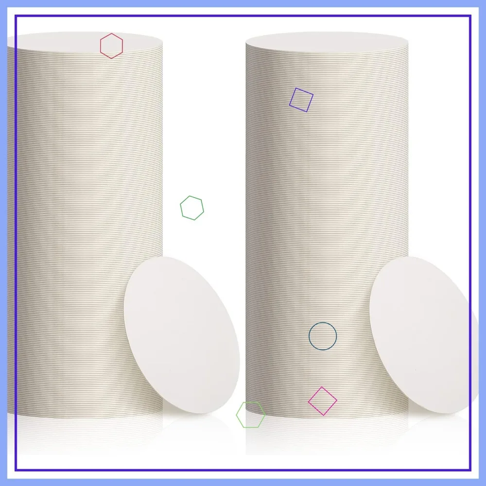 

400 Pcs 4 Inch Round Disposable Paper Coasters, 1MM Thick for Drinks DIY Crafts Wedding Bulk White